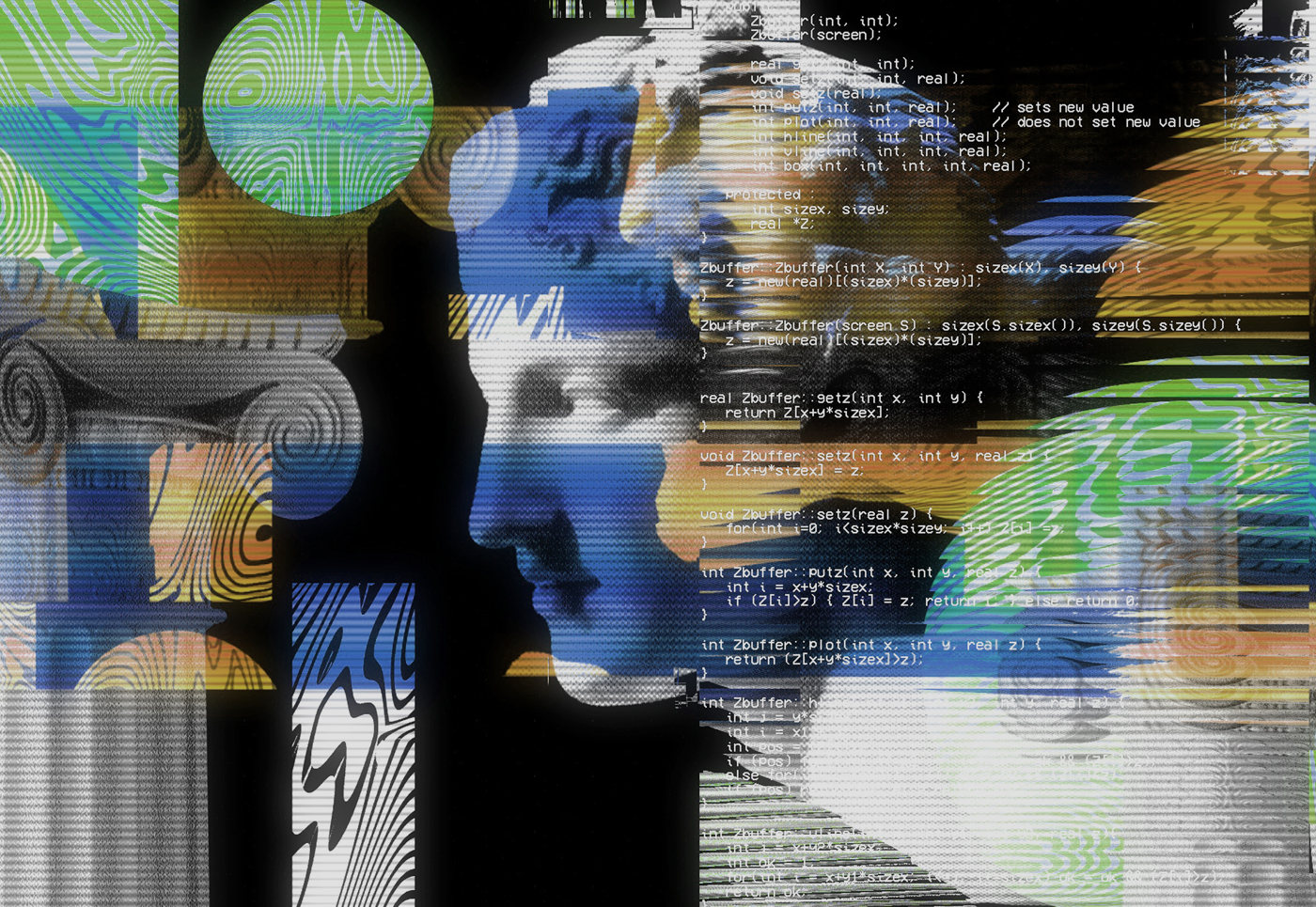 Abstrakte Grafik aus verschobenen Bildstreifen
